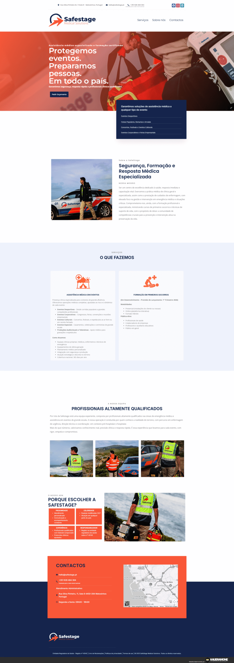 Safestage Medical Solutions website screenshot