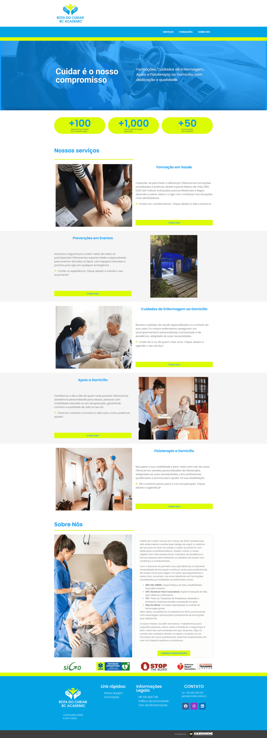 Rota do Cuidar website screenshot