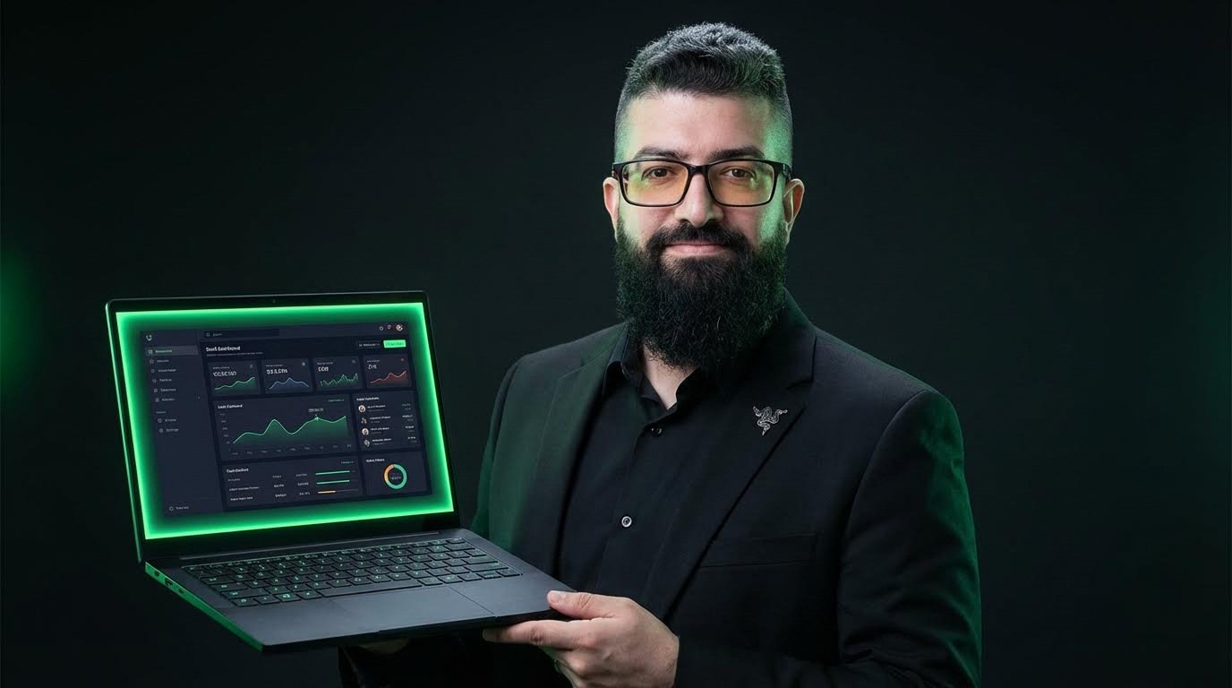 Dashboard interface showing analytics and user management on a modern SaaS platform