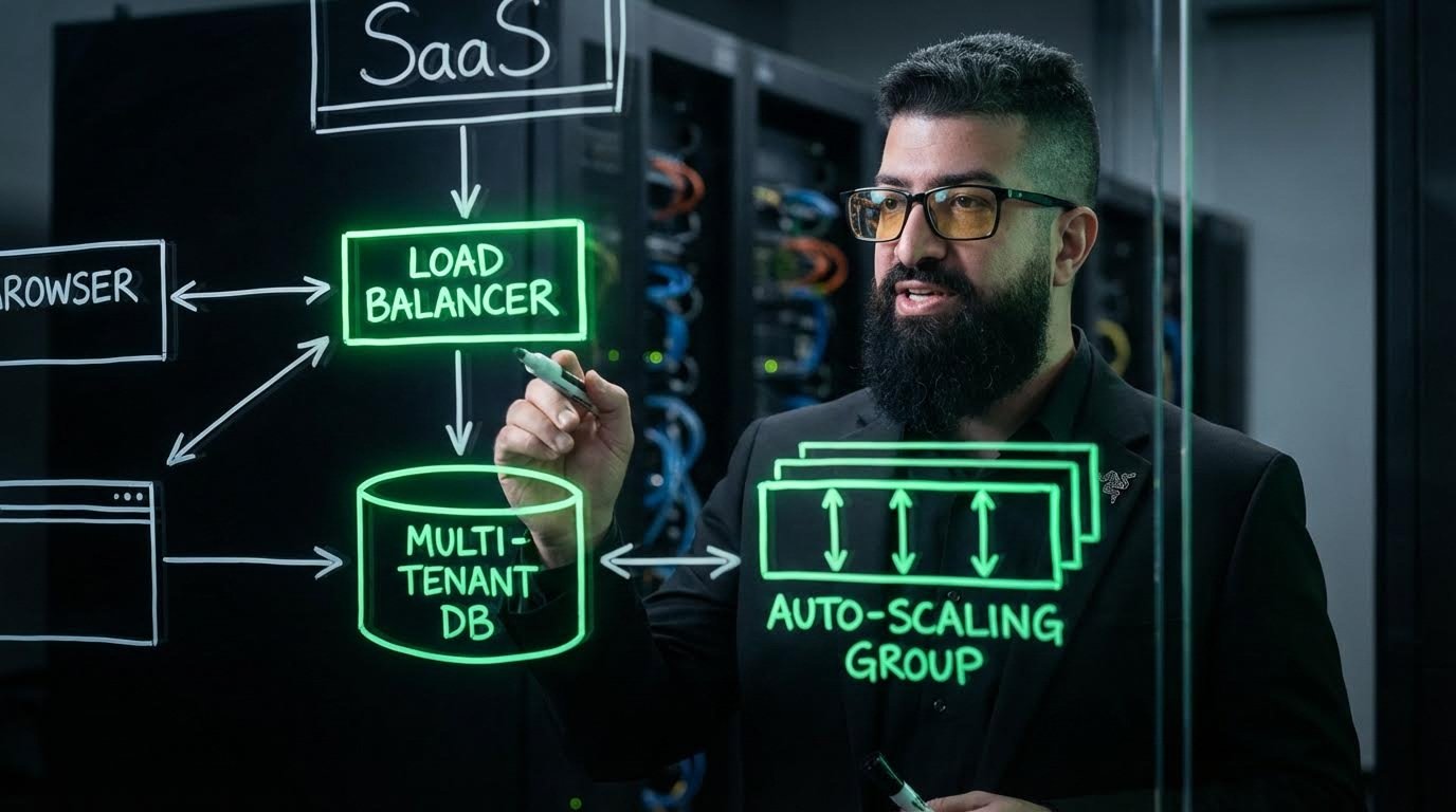 Person using a subscription-based software on laptop with clean dashboard