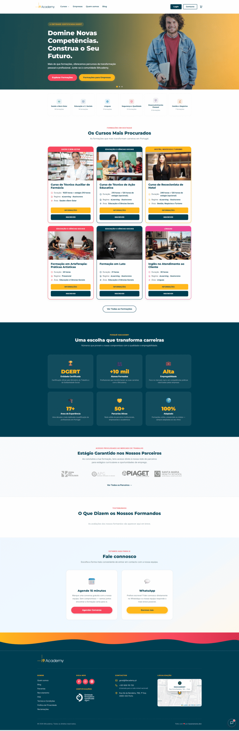 i9Academy — captura do website