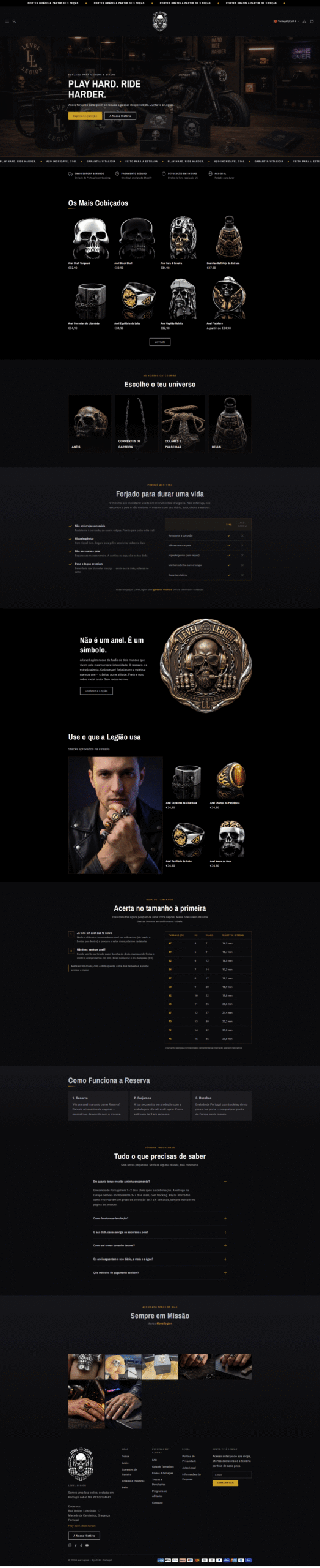 Level Legion — captura do website