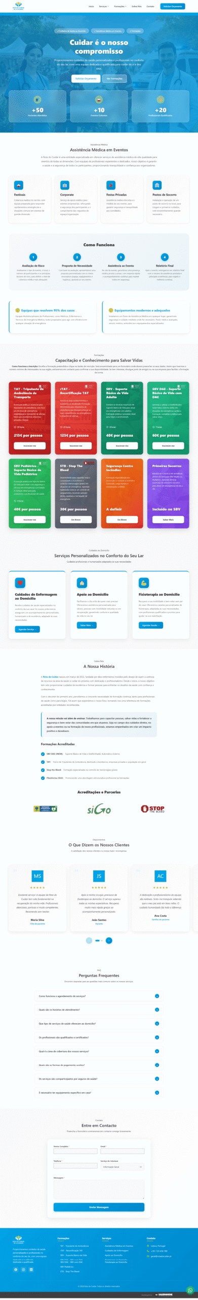 Rota do Cuidar — captura do website